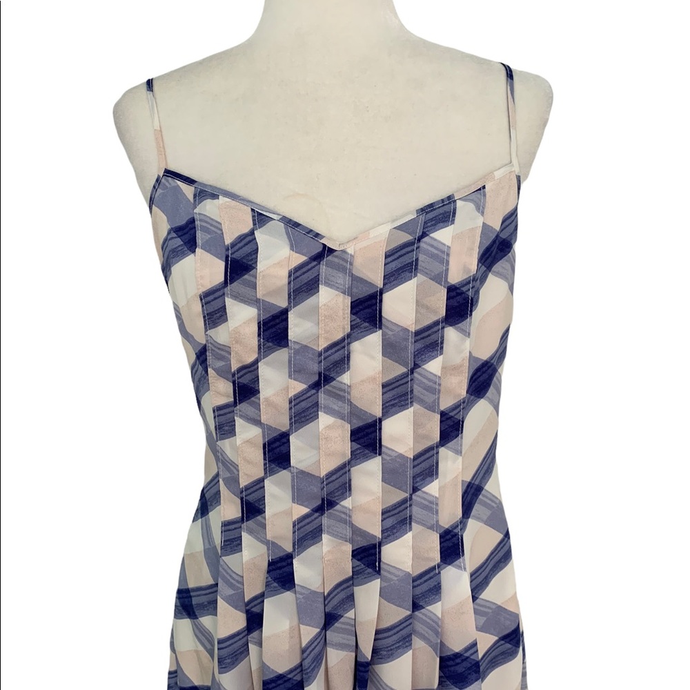 Banana Republic Blue and White Criss Cross Print Strappy Midi Dress | Size 6 - Picture 4 of 12